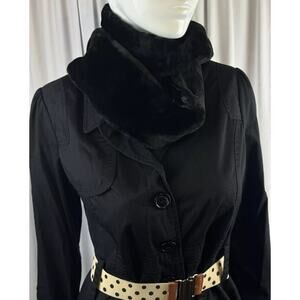 RUYI Faux Fur Scarf Black OS cold weather outdoors 66-44